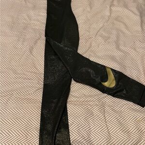 Nike Black and Gold Leggings